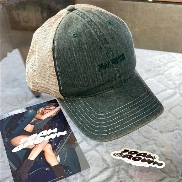 Joah Brown Green and Cream Trucker Hat - Picture 4 of 8